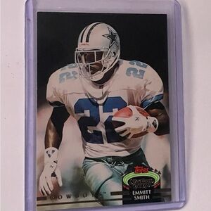 Topps Emmitt Smith Card with Blue and White Accents